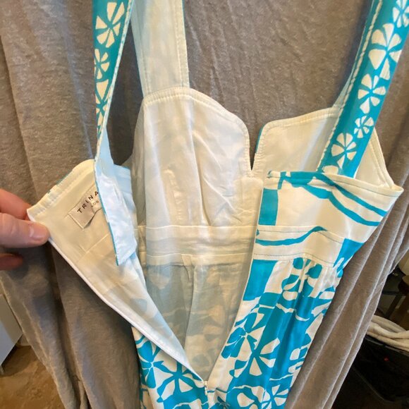 Trina Turk Elin Eyelet Floral Print Fit & Flare Summer Dress Women's Size 6 - Picture 8 of 10